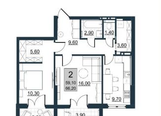 Продается 2-комнатная квартира, 66.2 м2, Саратовская область, улица имени Евгения Долгина, 8