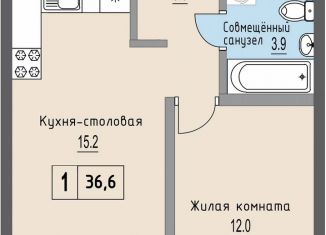 Продаю однокомнатную квартиру, 36.6 м2, деревня Хотицы