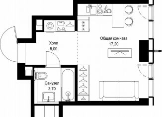 Продам однокомнатную квартиру, 25.9 м2, Москва, метро Тушинская, квартал Клифф 5, 1