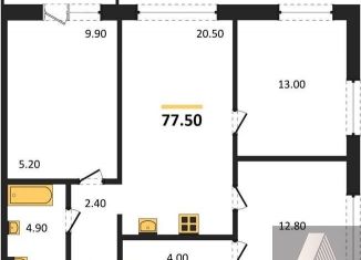 Продажа 3-комнатной квартиры, 77.5 м2, Новосибирск, улица Аэропорт, 88, метро Заельцовская