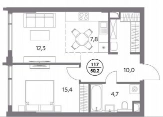 Продажа 1-ком. квартиры, 50.2 м2, Москва, метро Электрозаводская, улица Фридриха Энгельса, 58с3