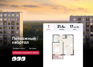 1-комнатная квартира на продажу, 31.4 м2, Санкт-Петербург, метро Академическая