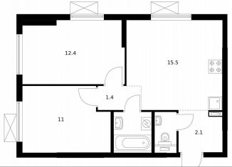 Продажа двухкомнатной квартиры, 48.7 м2, Котельники