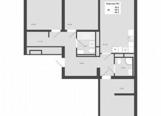 Продажа трехкомнатной квартиры, 94.3 м2, деревня Яковлево