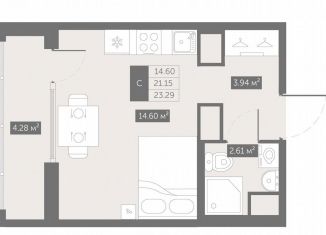 Продажа квартиры студии, 23.3 м2, посёлок Шушары