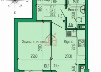 Продаю 1-ком. квартиру, 30.5 м2, Ессентуки, улица Кленовая Роща, 3, ЖК Кленовая Роща