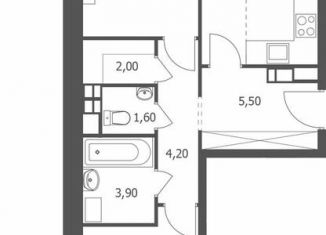 Двухкомнатная квартира на продажу, 58.4 м2, Ярославль, Большая Октябрьская улица, 85