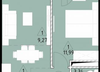 Продается однокомнатная квартира, 38.1 м2, деревня Жилые Дома Кирпичного Завода
