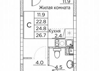 Продаю квартиру студию, 26.7 м2, Владивосток, улица Расула Гамзатова, 7к3