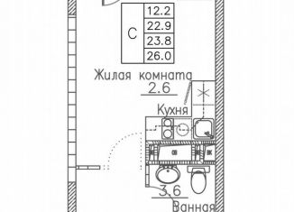 Продам квартиру студию, 26 м2, Владивосток