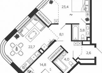 Продажа двухкомнатной квартиры, 79.8 м2, Москва, улица Петра Кончаловского, 7к2, метро ЗИЛ
