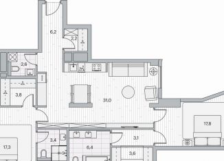 Продам 2-ком. квартиру, 99.3 м2, Москва, Береговой проезд, 2, ЖК Береговой-2