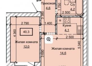 Продам 2-комнатную квартиру, 40.3 м2, Барнаул