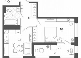 Продаю 1-комнатную квартиру, 41.9 м2, Санкт-Петербург, Измайловский бульвар, 9, метро Балтийская