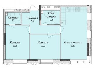 2-комнатная квартира на продажу, 58.9 м2, Ижевск, жилой район Культбаза