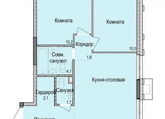 Продам двухкомнатную квартиру, 56.1 м2, Ижевск, Центральный жилой район, Красная улица, 118к1