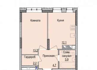 Продам 1-ком. квартиру, 36.3 м2, Ижевск, жилой район Культбаза