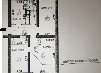 Продажа 3-комнатной квартиры, 53.7 м2, Заволжск, улица Мира, 34