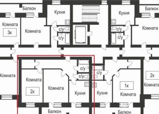 2-комнатная квартира на продажу, 76.3 м2, Красноярск, улица Баумана, 6Г