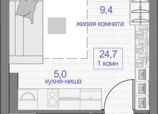 Продам однокомнатную квартиру, 24.7 м2, Красноярский край