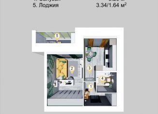 Продам 1-ком. квартиру, 38 м2, Йошкар-Ола, Западная улица, 17