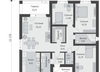 Продажа дома, 100 м2, аул Тугургой