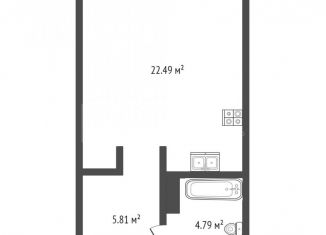 Продается квартира студия, 33.1 м2, Тюмень, ЖК ДОК, Краснооктябрьская улица, 8