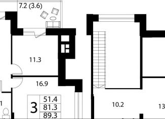 Продажа 3-комнатной квартиры, 89.3 м2, село Павловская Слобода, Изумрудная улица, 7к1