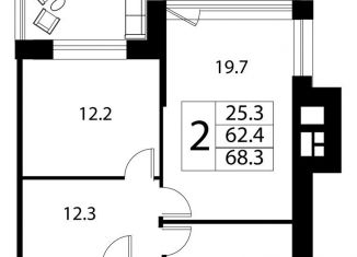 Продам 2-комнатную квартиру, 68.3 м2, село Павловская Слобода, ЖК Сказка, Изумрудная улица, 7к1