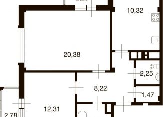 Продаю 2-ком. квартиру, 58.9 м2, деревня Ивановское, улица Николинские Ключи, 49к1