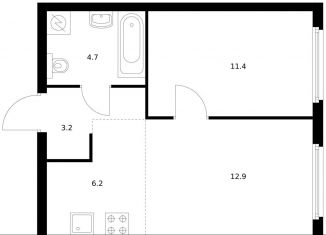 Продается 2-комнатная квартира, 38.4 м2, Москва, ЖК Барклая 6