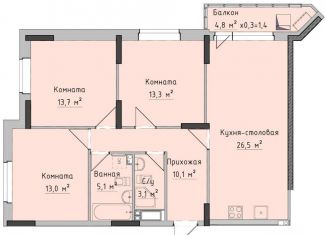 Продажа трехкомнатной квартиры, 84.3 м2, Ижевск, ЖК Холмогоровский