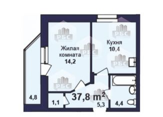 Продается 1-ком. квартира, 37.8 м2, село Чигири, улица Воронкова, 9