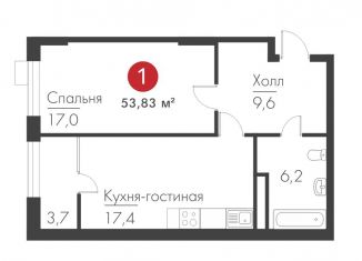 Однокомнатная квартира на продажу, 53.8 м2, Самара, метро Российская