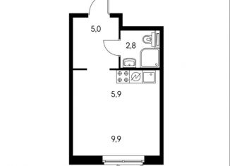 Квартира на продажу студия, 23.6 м2, Москва, ЖК Римского-Корсакова 11