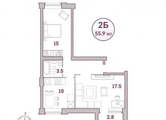 Продам двухкомнатную квартиру, 56 м2, коттеджный посёлок Варежки-2, Берёзовая улица, 18к1