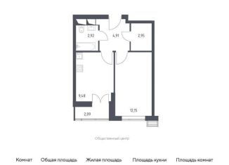 Продам однокомнатную квартиру, 34.5 м2, деревня Раздоры, жилой комплекс Спутник, к18