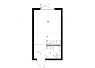 Квартира на продажу студия, 19.8 м2, Москва, станция Локомотив