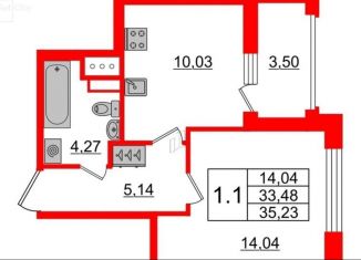 Продается 1-комнатная квартира, 33 м2, Санкт-Петербург, ЖК Автограф в центре, Тосина улица, 6