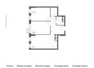 Двухкомнатная квартира на продажу, 57 м2, деревня Раздоры, жилой комплекс Спутник, к13, ЖК Спутник