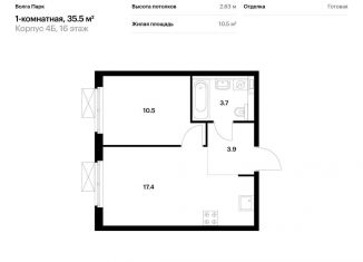 Продаю 1-комнатную квартиру, 35.5 м2, Ярославль, жилой район Сокол