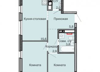 Продается двухкомнатная квартира, 51.2 м2, Ижевск, Ленинский район