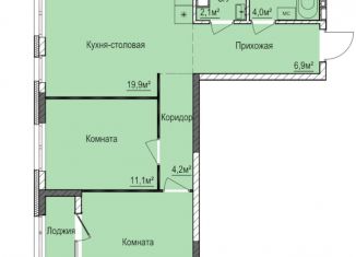 Двухкомнатная квартира на продажу, 61.7 м2, Ижевск, Индустриальный район