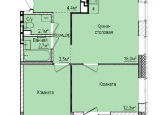 Продажа двухкомнатной квартиры, 55.2 м2, Ижевск, ЖК Покровский