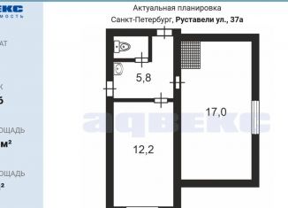 Продажа комнаты, 17 м2, Санкт-Петербург, улица Руставели, 37, муниципальный округ Пискарёвка