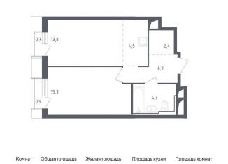 Продам двухкомнатную квартиру, 47.2 м2, деревня Раздоры, ЖК Спутник
