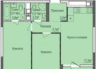 Продается двухкомнатная квартира, 57.2 м2, Ижевск, ЖК Покровский