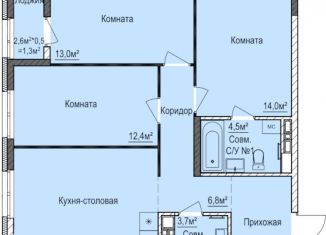 Трехкомнатная квартира на продажу, 80.6 м2, Ижевск, Индустриальный район
