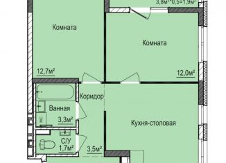 Продается 2-комнатная квартира, 54.8 м2, Ижевск, Индустриальный район