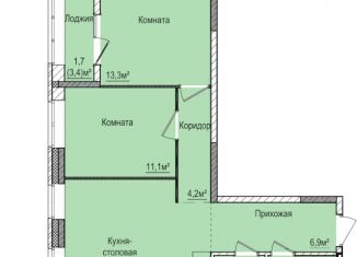 Продажа 2-ком. квартиры, 61.5 м2, Ижевск, Индустриальный район